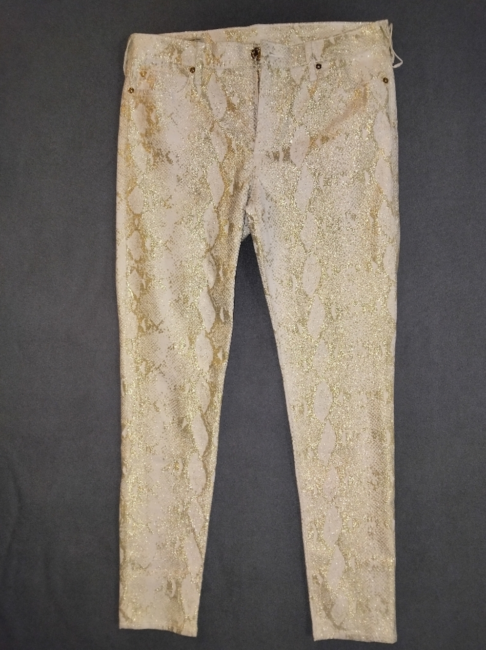 Gold Snake-Print Women's Jeans